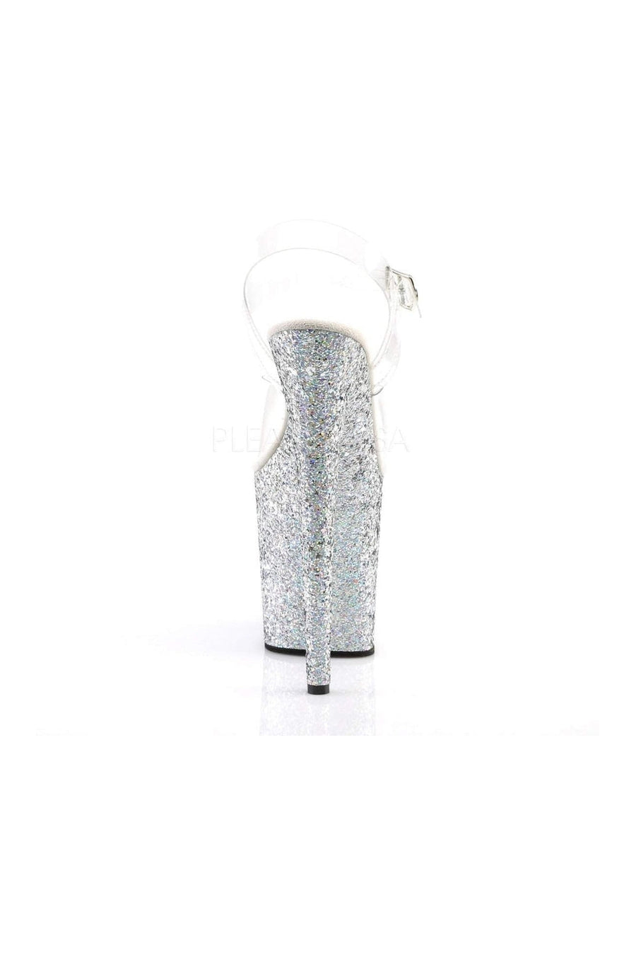 Pleaser FLAMINGO-808LG Platform Sandal in Clear Vinyl