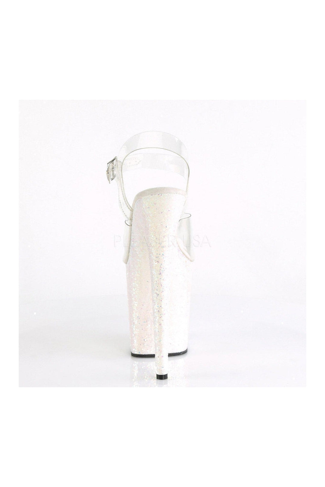 Pleaser FLAMINGO-808LG Platform Sandal in Clear Vinyl