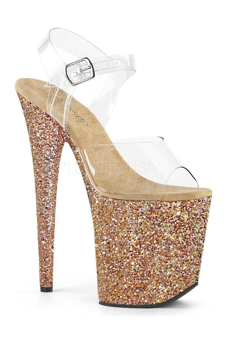 Pleaser FLAMINGO-808LG Platform Sandal in Clear Vinyl from SexyShoes.com