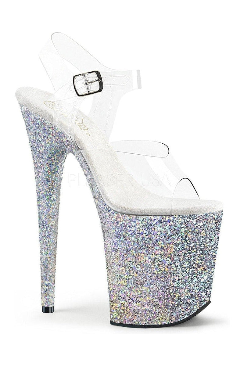 Pleaser FLAMINGO-808LG Platform Sandal in Clear Vinyl from SexyShoes.com