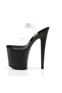 Pleaser FLAMINGO-808MG Platform Sandal in Black Vinyl