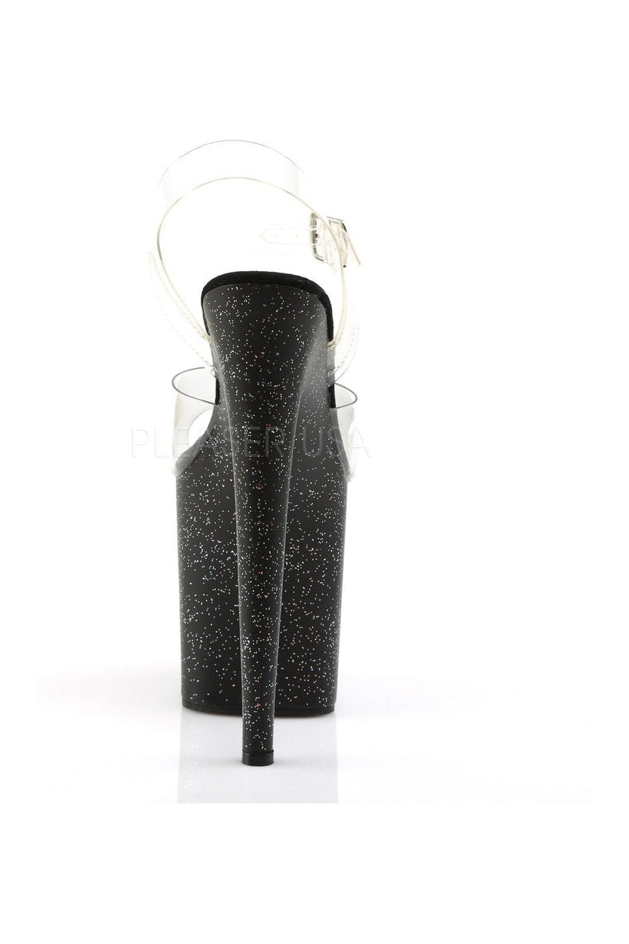 Pleaser FLAMINGO-808MG Platform Sandal in Black Vinyl