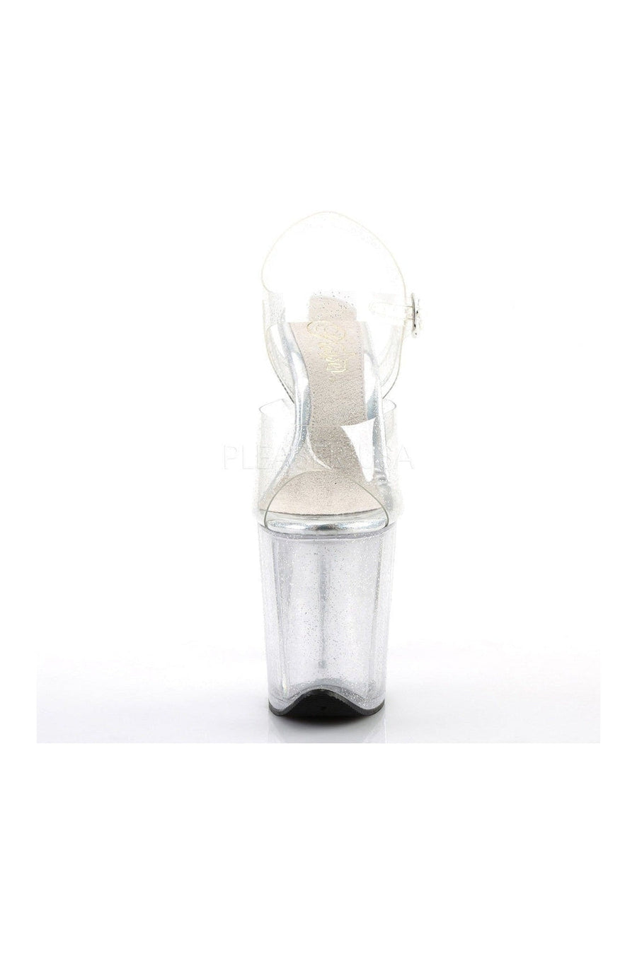 Pleaser FLAMINGO-808MMG Platform Sandal in Clear Vinyl