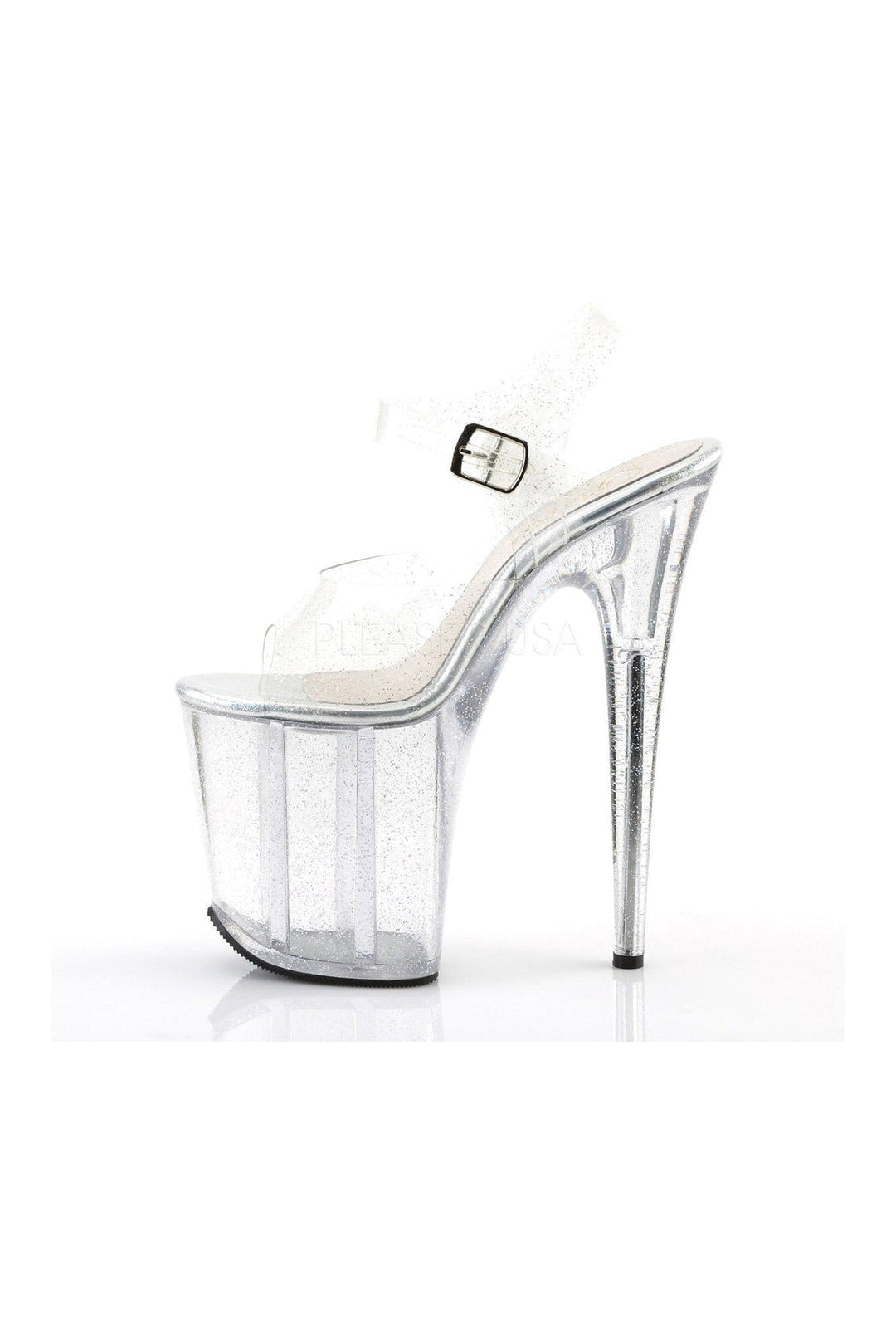 Pleaser FLAMINGO-808MMG Platform Sandal in Clear Vinyl