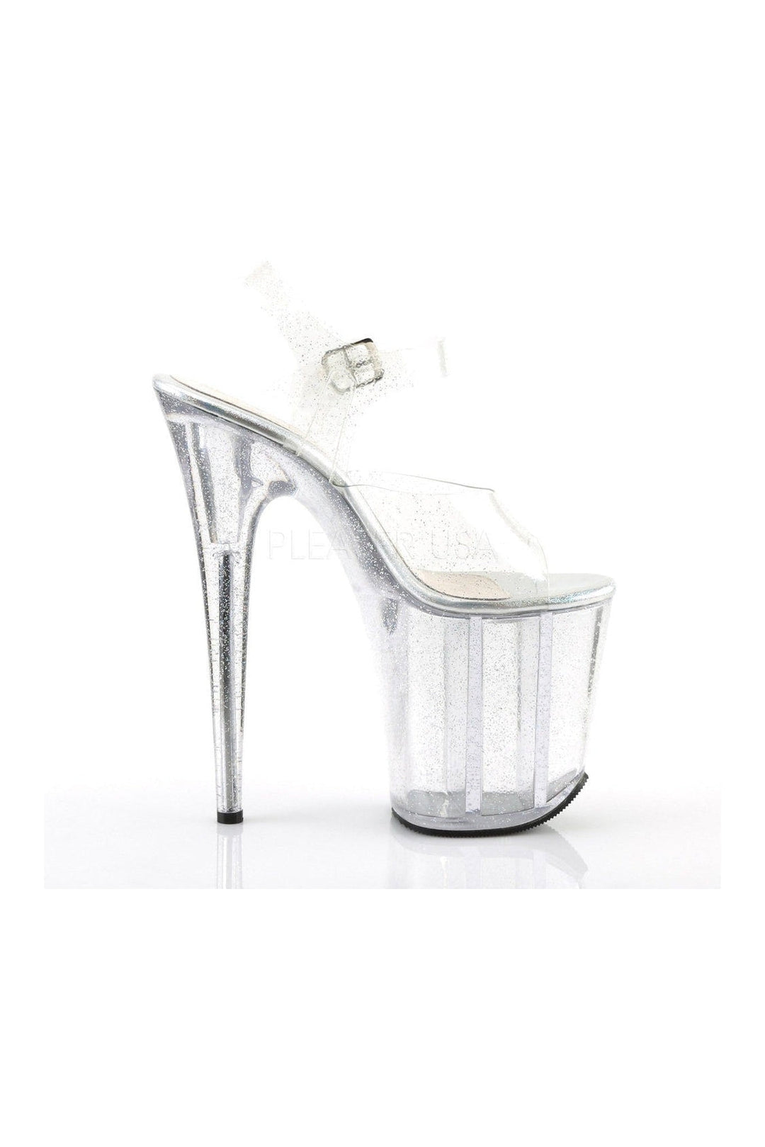 Pleaser FLAMINGO-808MMG Platform Sandal in Clear Vinyl