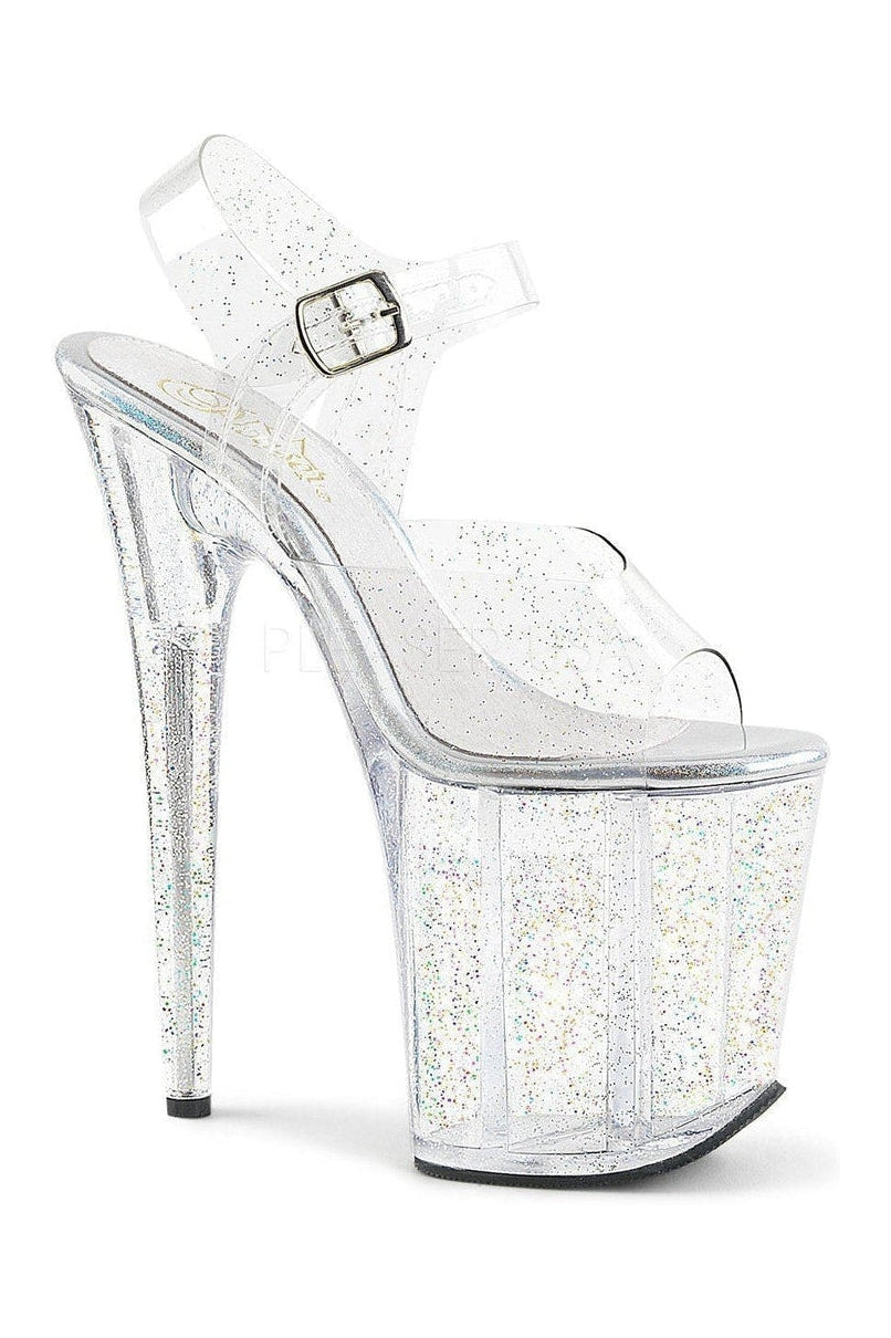 FLAMINGO-808MMG Platform Sandal | Clear Vinyl-Pleaser-Clear-Sandals-SEXYSHOES.COM