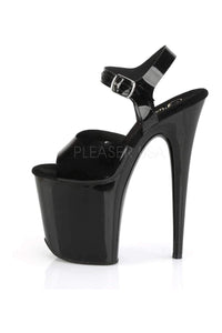 Pleaser FLAMINGO-808N Platform Sandal in Black Faux Leather