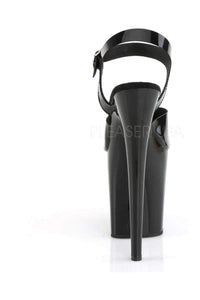 Pleaser FLAMINGO-808N Platform Sandal in Black Faux Leather