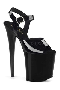 Pleaser FLAMINGO-808N Platform Sandal in Black Faux Leather from SexyShoes.com