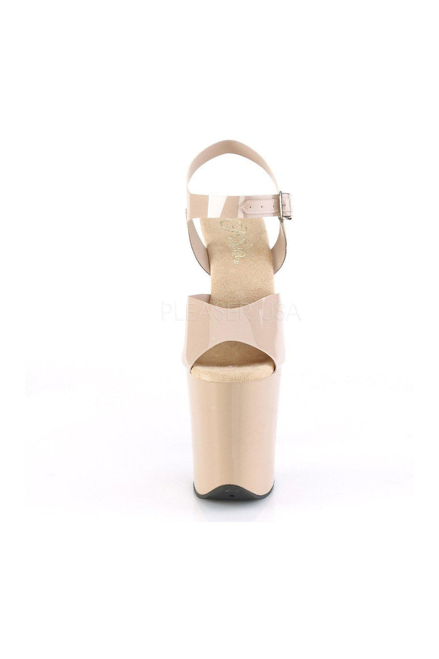 Pleaser FLAMINGO-808N Platform Sandal in Nude Faux Leather