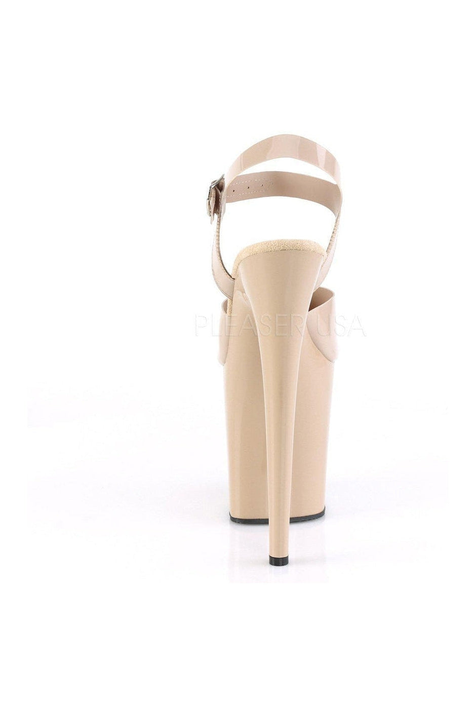 FLAMINGO-808N Platform Sandal | Nude Faux Leather-Pleaser-SEXYSHOES.COM