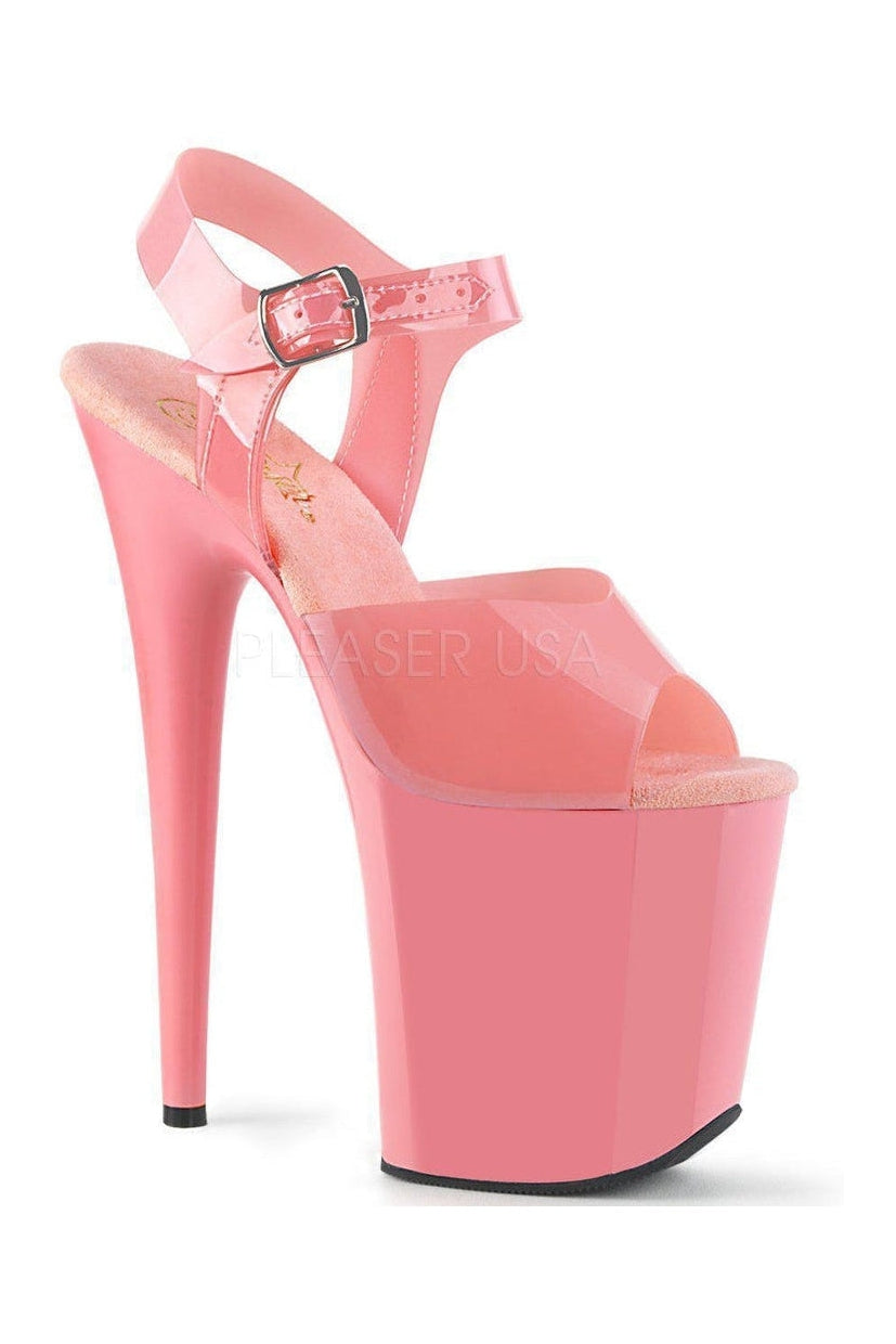 Pleaser FLAMINGO-808N Platform Sandal in Pink Faux Leather from SexyShoes.com