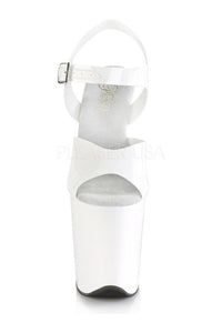 Pleaser FLAMINGO-808N Platform Sandal in White Faux Leather