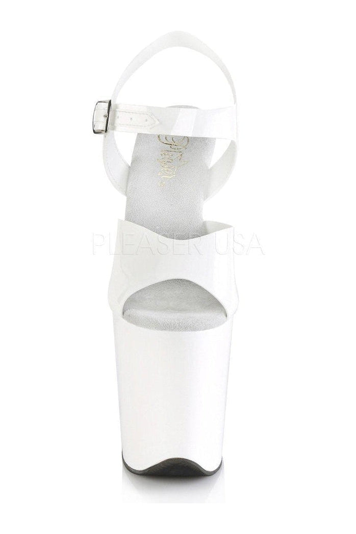 FLAMINGO-808N Platform Sandal | White Faux Leather
