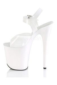 Pleaser FLAMINGO-808N Platform Sandal in White Faux Leather