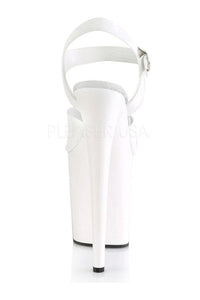 Pleaser FLAMINGO-808N Platform Sandal in White Faux Leather