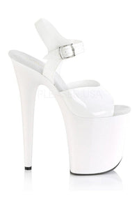 Pleaser FLAMINGO-808N Platform Sandal in White Faux Leather