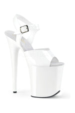 FLAMINGO-808N Platform Sandal | White Faux Leather