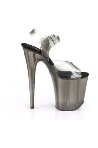 Pleaser FLAMINGO-808N-T Exotic Sandal in Black Faux Leather