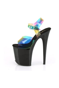 Pleaser FLAMINGO-808RB Exotic Sandal in Rainbow Vinyl