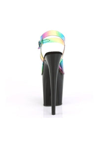 Pleaser FLAMINGO-808RB Exotic Sandal in Rainbow Vinyl