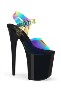 Pleaser FLAMINGO-808RB Exotic Sandal in Rainbow Vinyl from SexyShoes.com