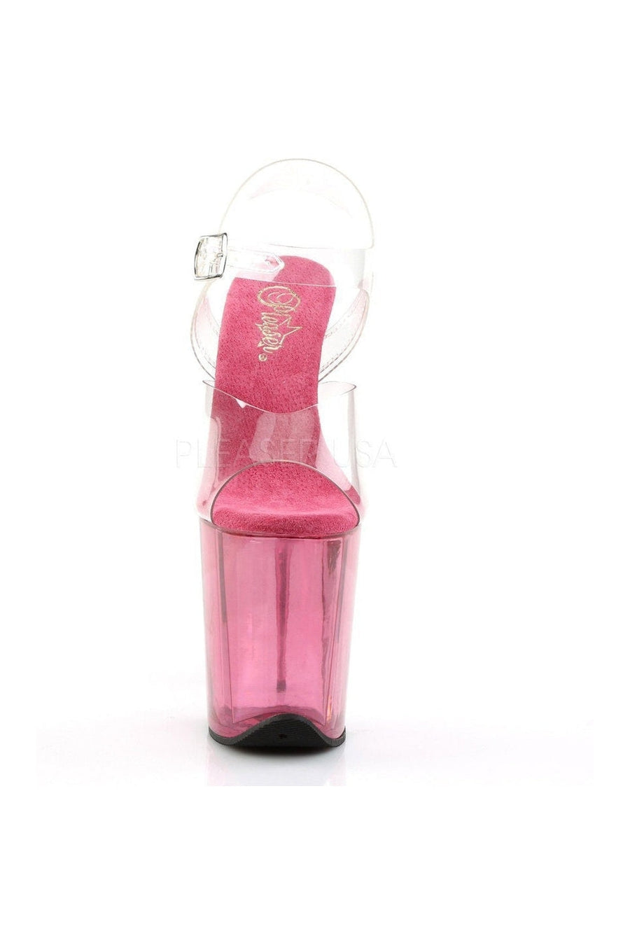 Pleaser FLAMINGO-808T Platform Sandal in Clear Vinyl