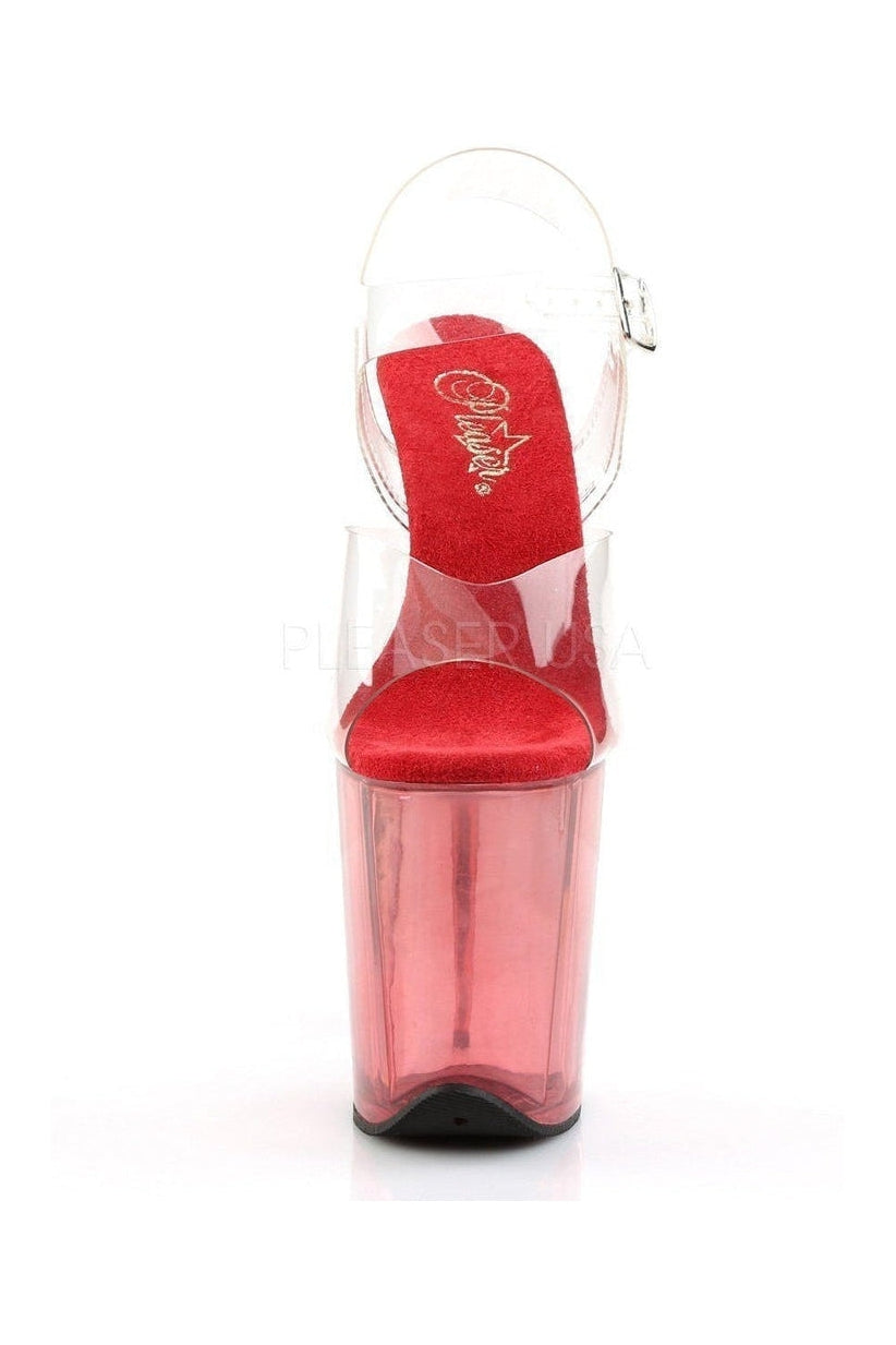 Pleaser FLAMINGO-808T Platform Sandal in Clear Vinyl