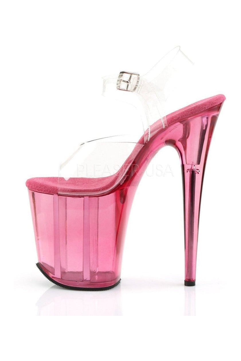 Pleaser FLAMINGO-808T Platform Sandal in Clear Vinyl