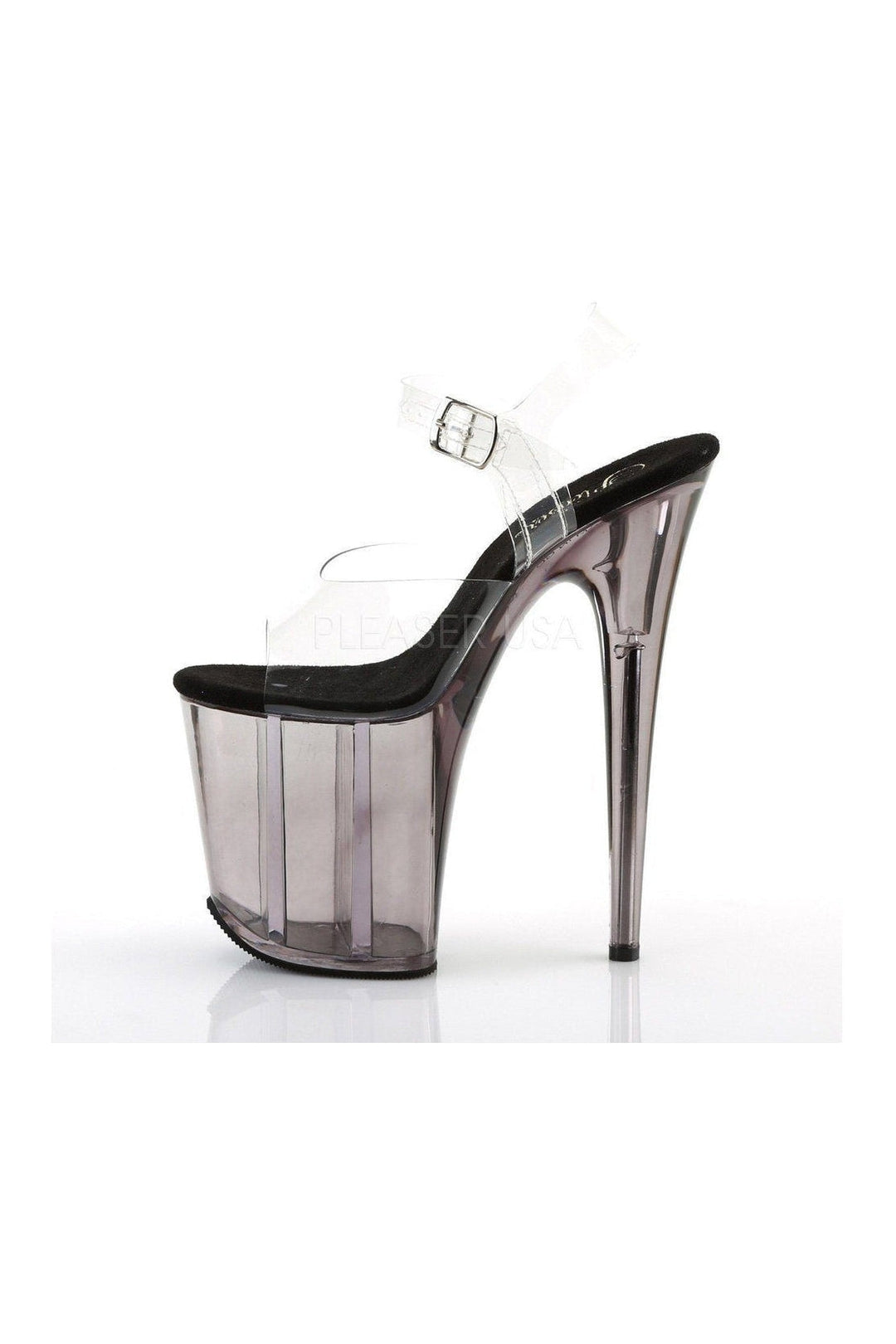 Pleaser FLAMINGO-808T Platform Sandal in Clear Vinyl