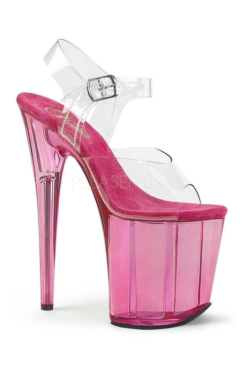 Pleaser FLAMINGO-808T Platform Sandal in Clear Vinyl from SexyShoes.com