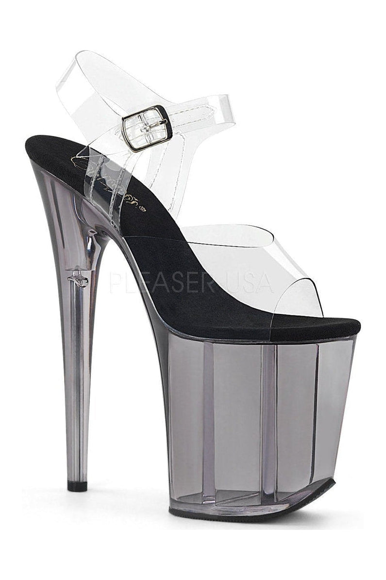 FLAMINGO-808T Platform Sandal | Clear Vinyl-Pleaser-Clear-Sandals-SEXYSHOES.COM