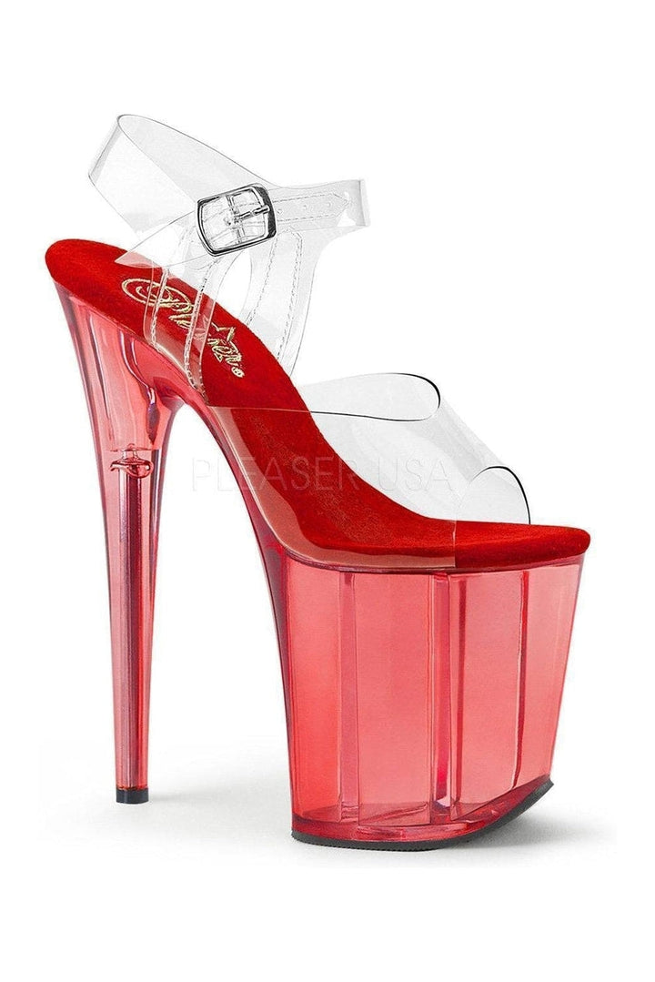 FLAMINGO-808T Platform Sandal | Clear Vinyl-Pleaser-Clear-Sandals-SEXYSHOES.COM