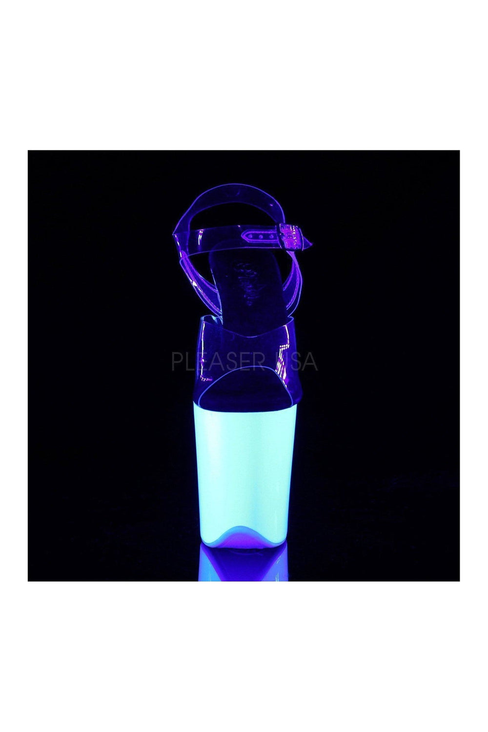 Pleaser FLAMINGO-808UV Platform Sandal in Clear Vinyl