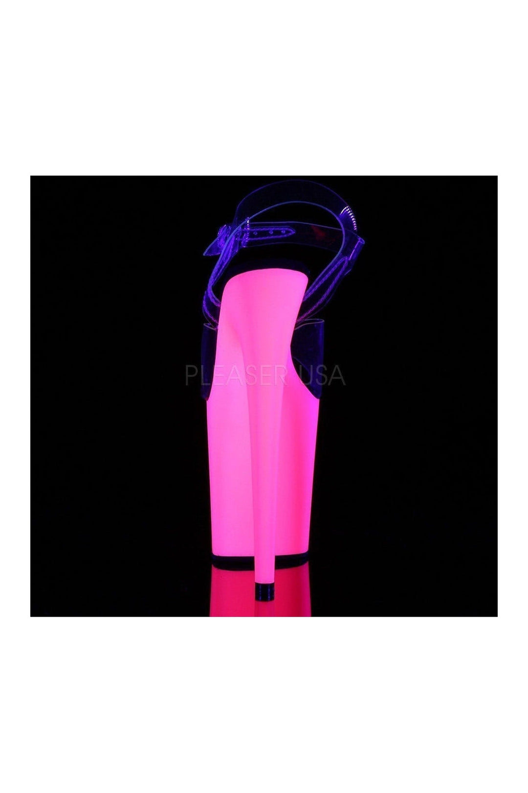 Pleaser FLAMINGO-808UV Platform Sandal in Clear Vinyl