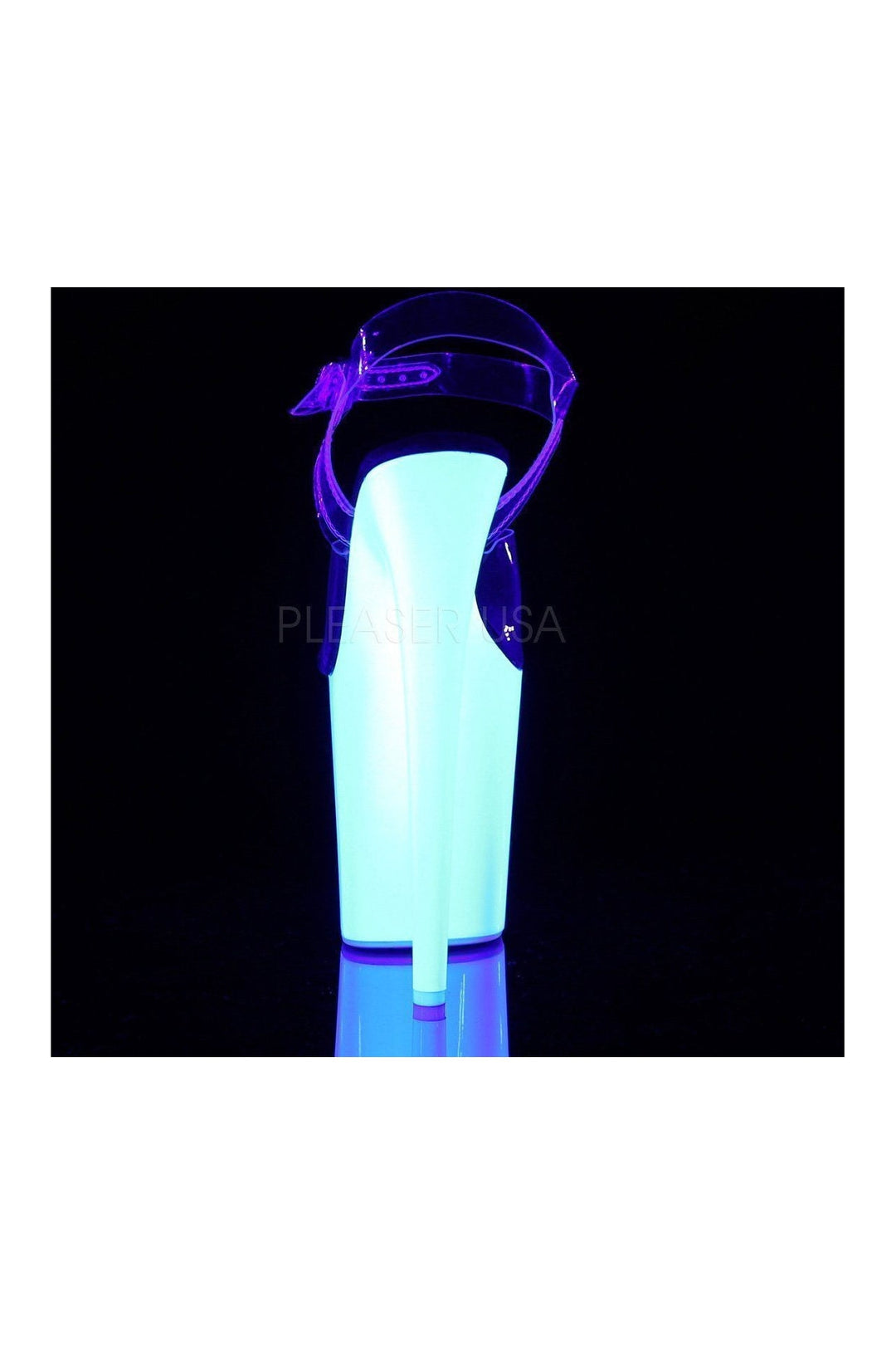 Pleaser FLAMINGO-808UV Platform Sandal in Clear Vinyl