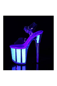 Pleaser FLAMINGO-808UVG Exotic Sandal in Clear Vinyl