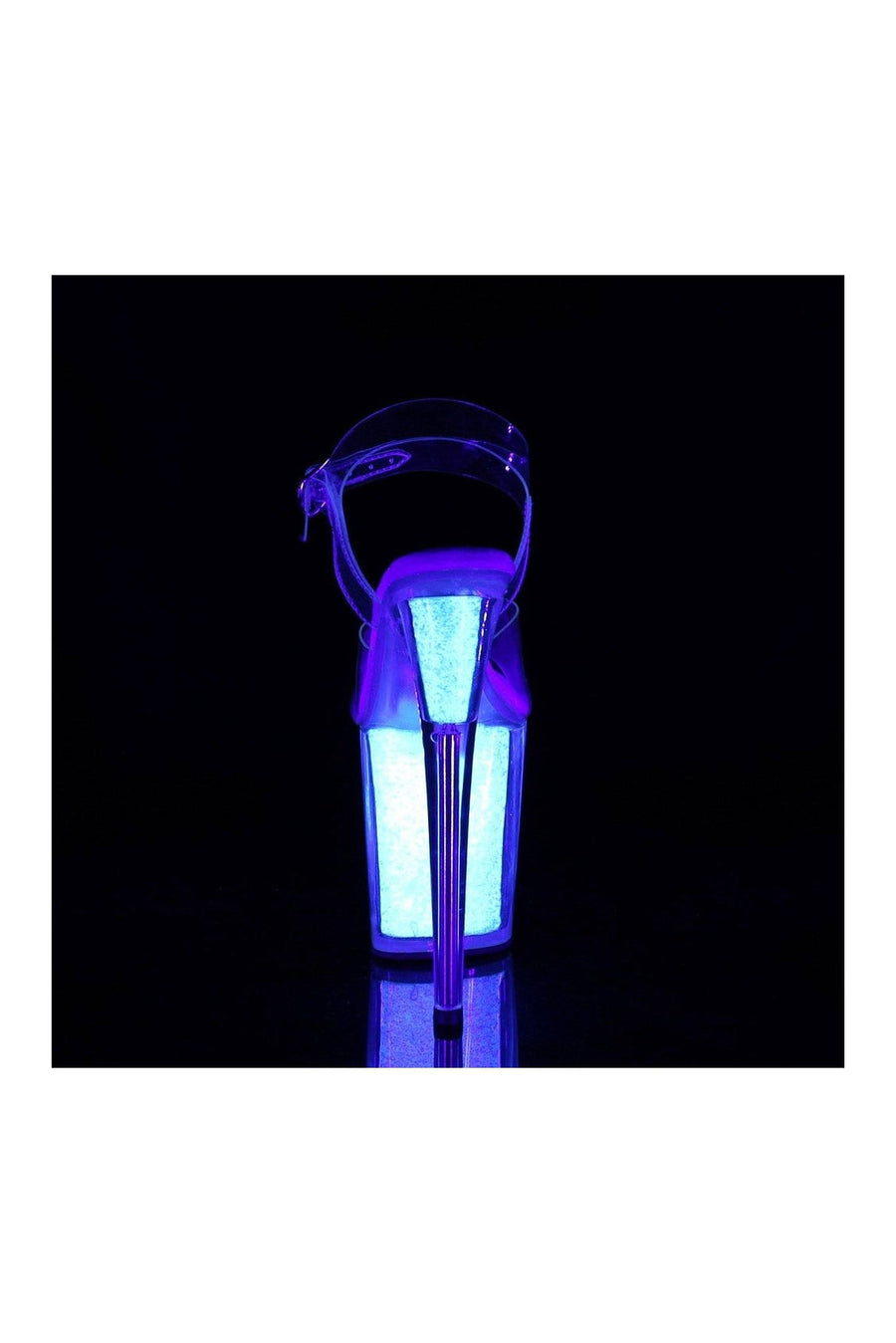Pleaser FLAMINGO-808UVG Exotic Sandal in Clear Vinyl