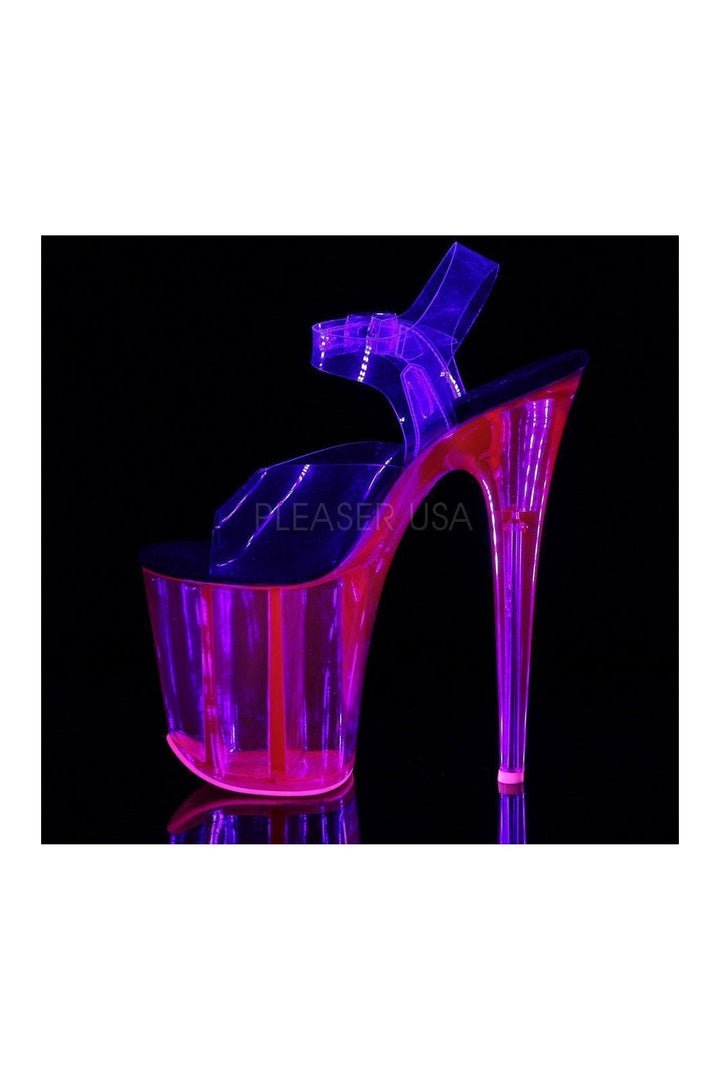 FLAMINGO-808UVT Platform Sandal | Clear Vinyl-Pleaser-Sandals-SEXYSHOES.COM