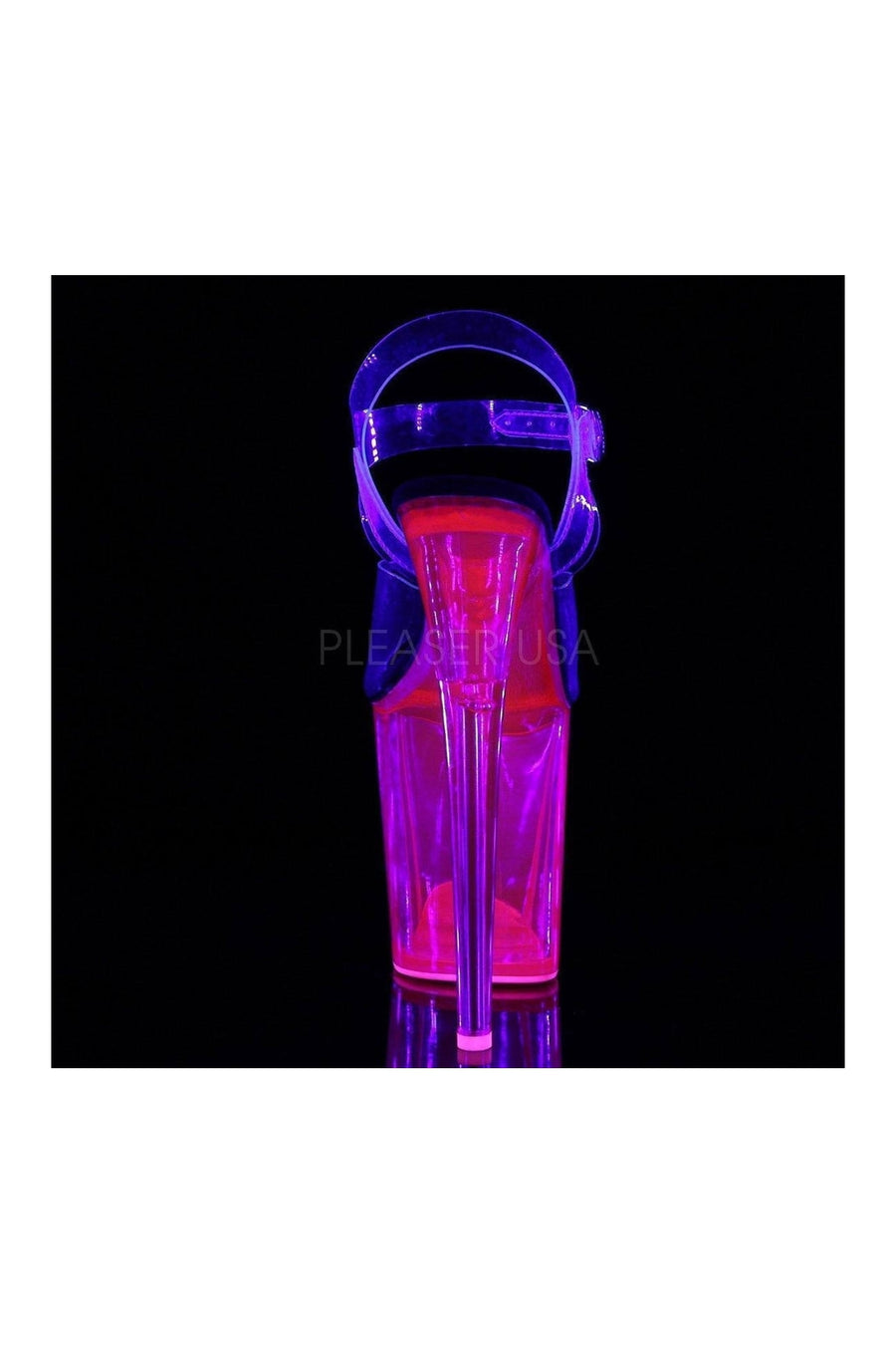 Pleaser FLAMINGO-808UVT Platform Sandal in Clear Vinyl