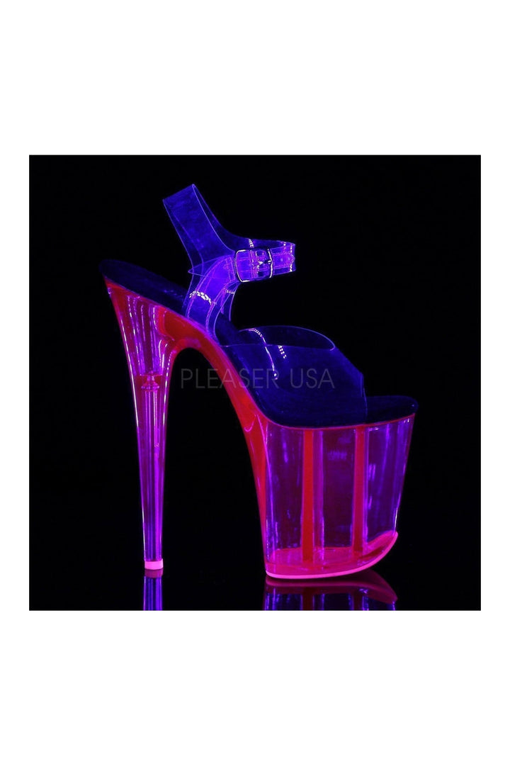 FLAMINGO-808UVT Platform Sandal | Clear Vinyl-Pleaser-Sandals-SEXYSHOES.COM