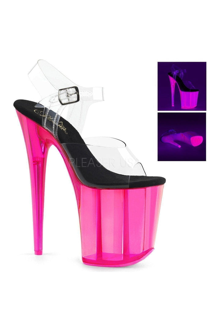 FLAMINGO-808UVT Platform Sandal | Clear Vinyl-Pleaser-Clear-Sandals-SEXYSHOES.COM