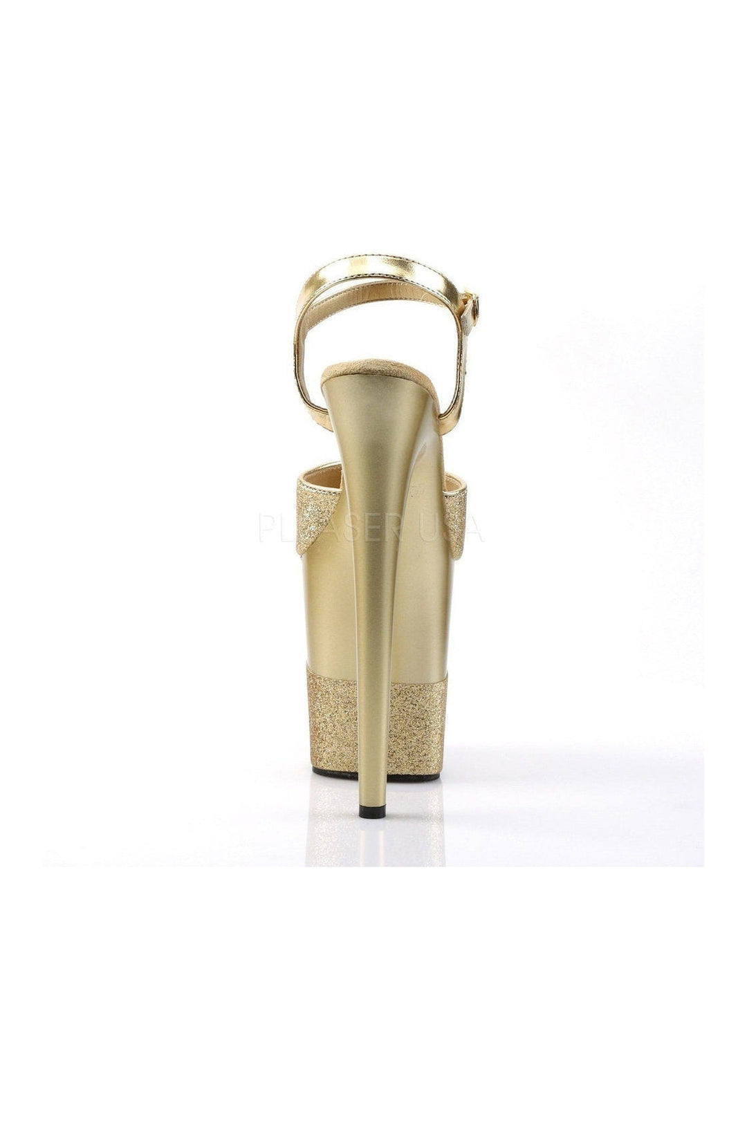 Pleaser FLAMINGO-809-2G Platform Sandal in Gold Glitter