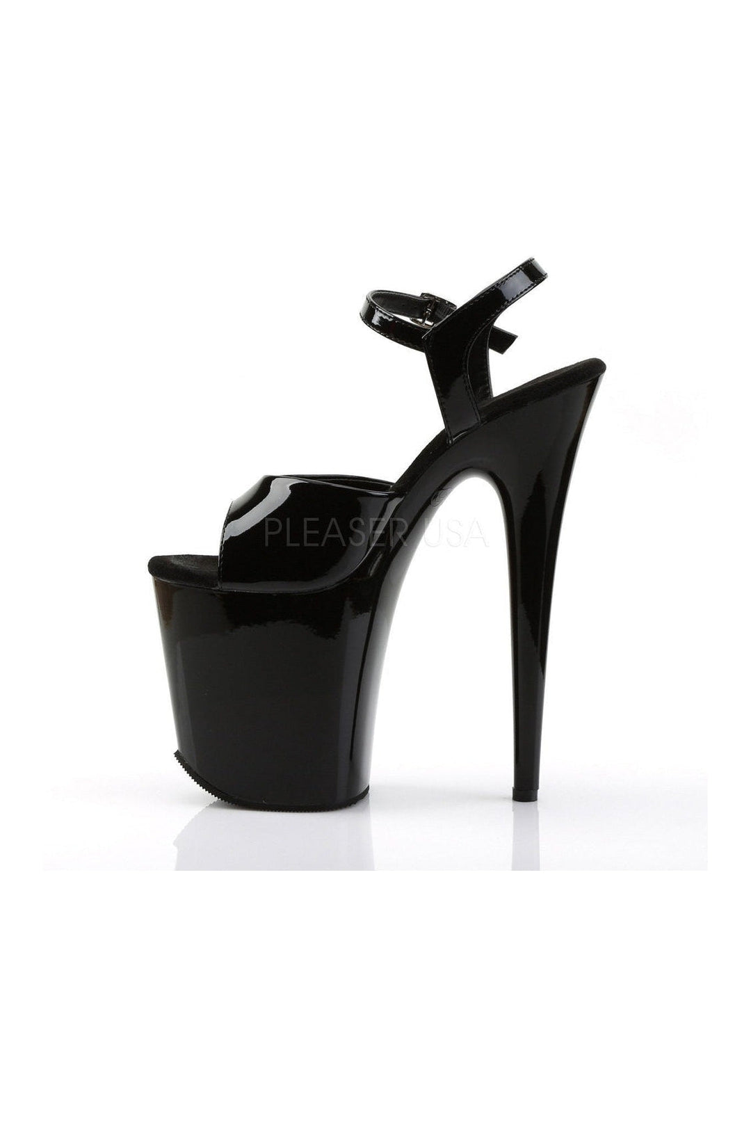Pleaser FLAMINGO-809 Platform Sandal in Black Patent