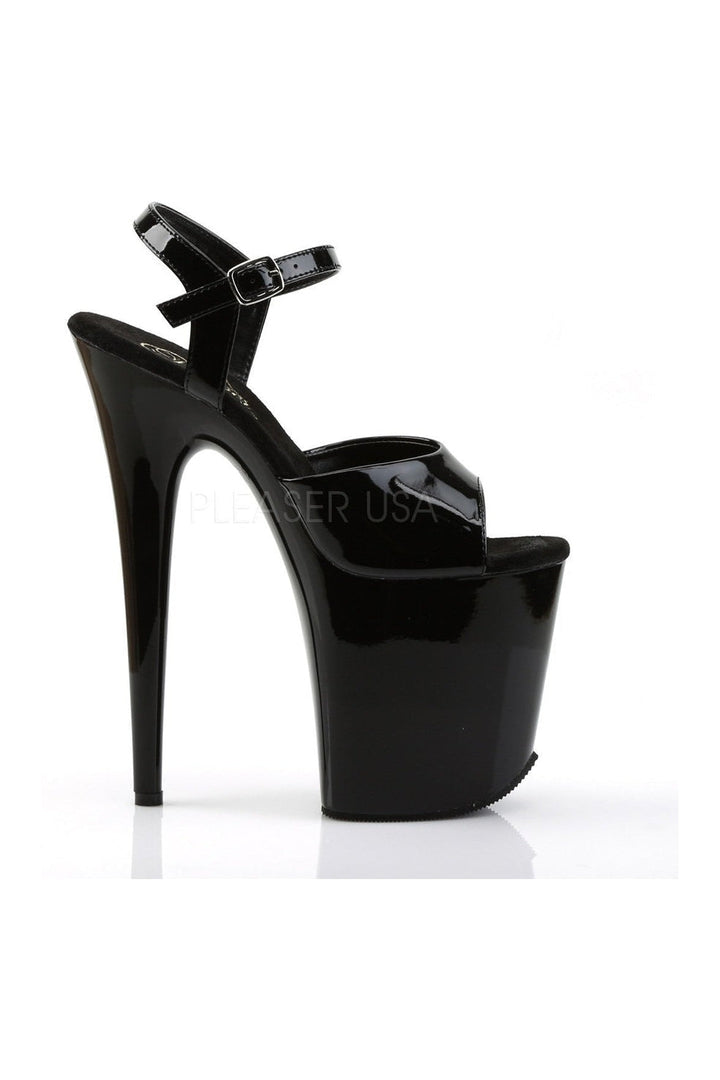 FLAMINGO-809 Platform Sandal | Black Patent-Pleaser-Sandals-SEXYSHOES.COM