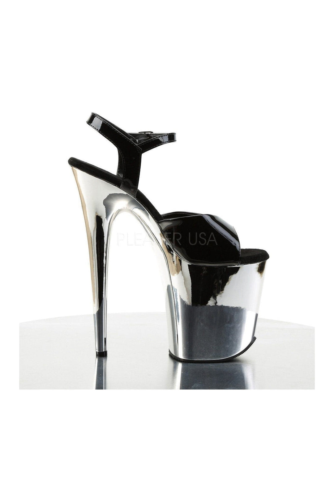 Pleaser FLAMINGO-809 Platform Sandal in Black Patent