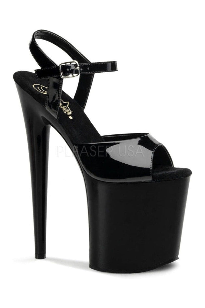 Pleaser FLAMINGO-809 Platform Sandal in Black Patent from SexyShoes.com