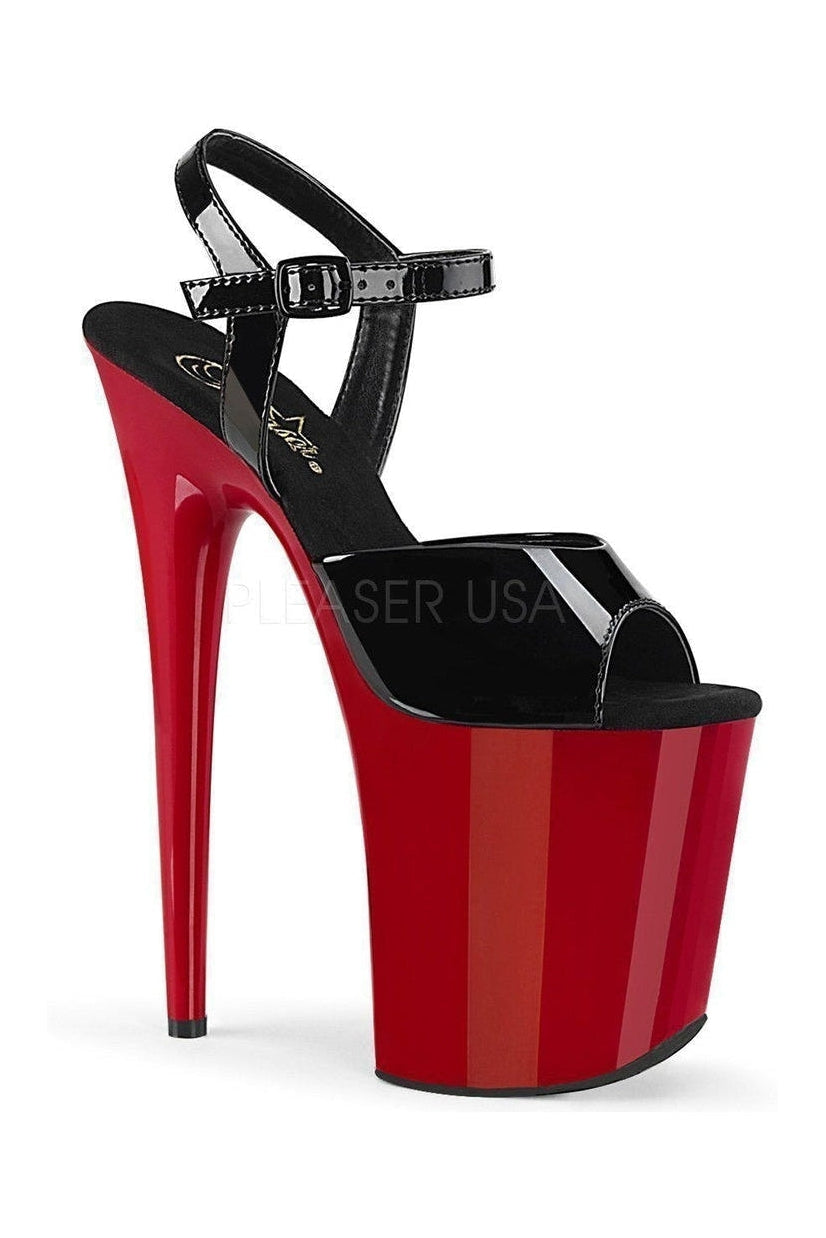 FLAMINGO-809 Platform Sandal | Black Patent-Pleaser-SEXYSHOES.COM