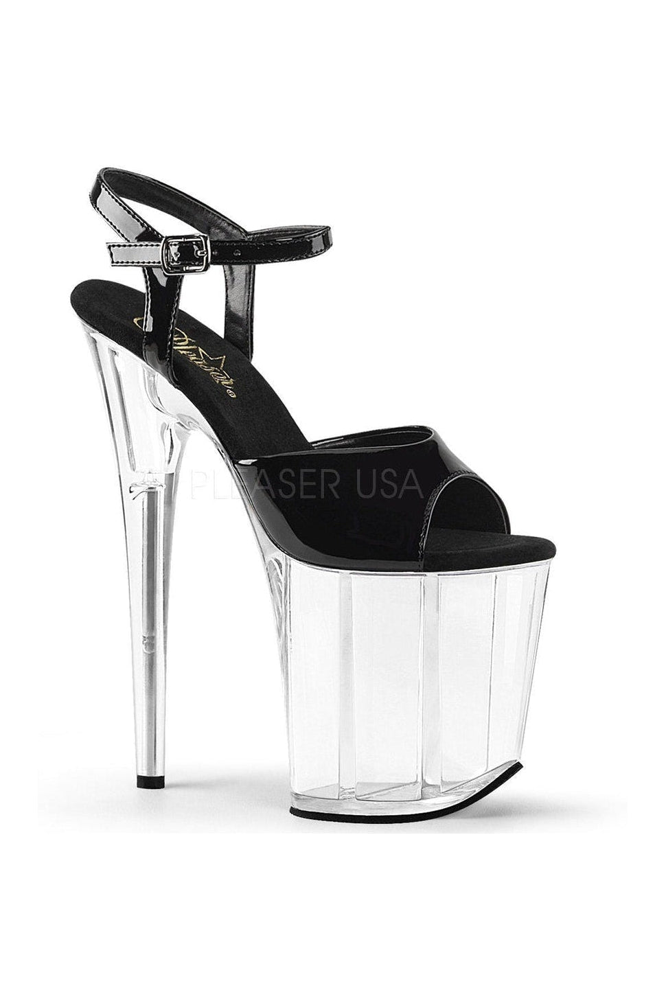 FLAMINGO-809 Platform Sandal | Black Patent-Pleaser-Black-Sandals-SEXYSHOES.COM