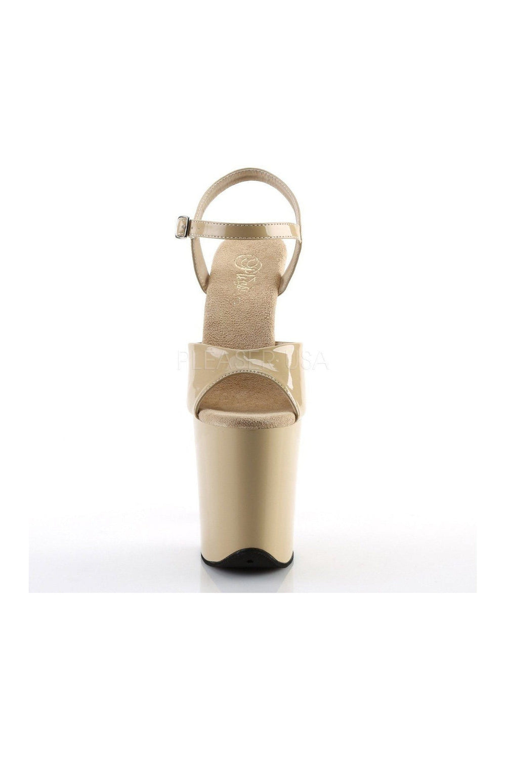 Pleaser FLAMINGO-809 Platform Sandal in Bone Patent